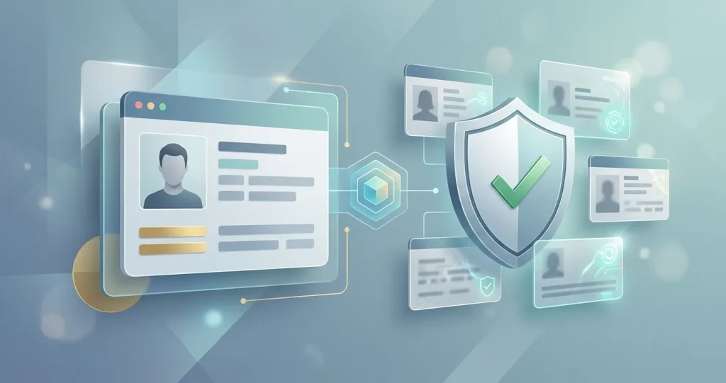 veilige identiteitsverificatie met accountcontrole zonder specifieke merkschermen of documenten